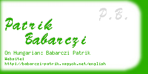 patrik babarczi business card